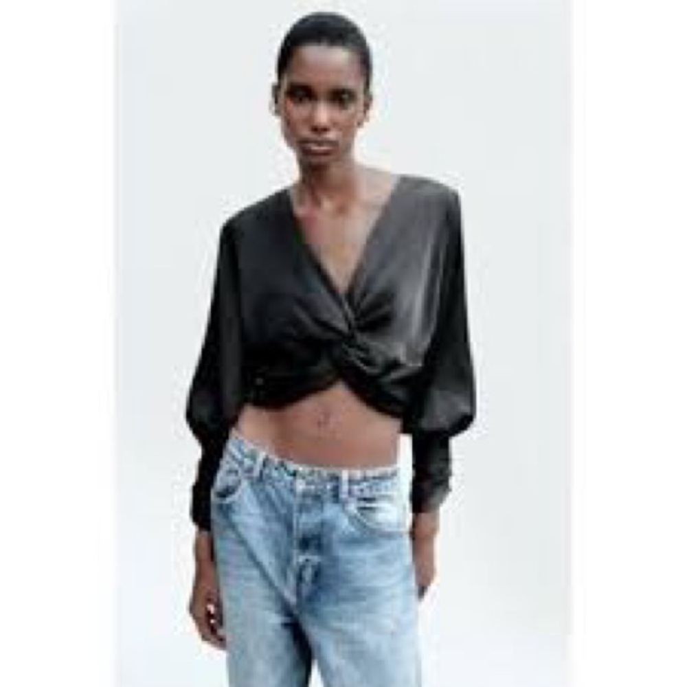 Zara Black Knot Blouse
